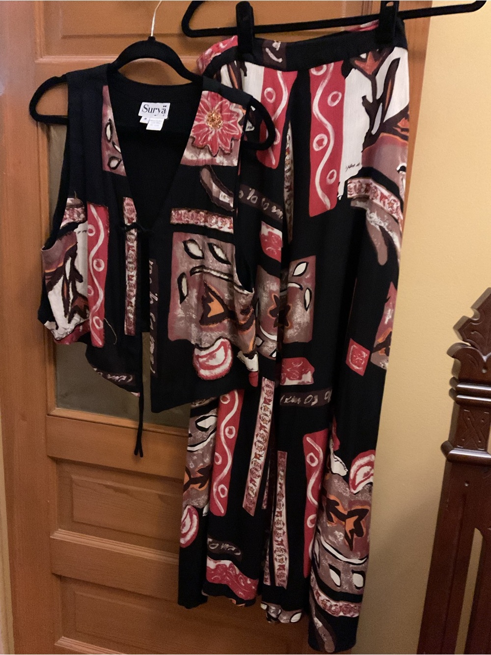 Two-piece women’s long skirt and vest by Surya